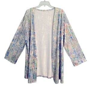Beautiful multi color open front jacket cover-up kimono Size 2XL